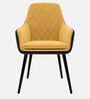 Royal Crest Arm Chair In Dark Grey And Yellow Colour