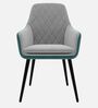 Royal Crest Arm Chair In Grey & Teal Colour