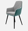 Royal Crest Arm Chair In Grey & Teal Colour