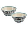 Royal Crown 1 Ltr Blue & White Ceramic (Set of 2) Serving Bowl