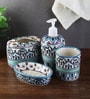 Royal Crown Multicolour Ceramic (Set of 4) Bath Accessory Set