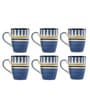 Royal Indigo Coffee Mug Set of 6 (275 ML Each) Microwave Safe Coffee Mugs