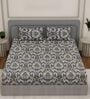 Green Abstract 180 TC Polyester King Sized Bedsheet With 2 Pillow Covers