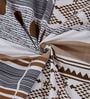 Brown Abstract 180 TC Polyester King Sized Bedsheet With 2 Pillow Covers
