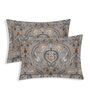 Grey Abstract 180 TC Polyester King Sized Bedsheet With 2 Pillow Covers