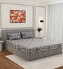 Green Abstract 180 TC Polyester King Sized Bedsheet With 2 Pillow Covers