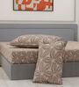 Beige Abstract 180 TC Polyester King Sized Bedsheet With 2 Pillow Covers