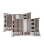 Brown Abstract 180 TC Polyester King Sized Bedsheet With 2 Pillow Covers