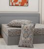 Grey Abstract 180 TC Polyester King Sized Bedsheet With 2 Pillow Covers