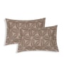 Beige Abstract 180 TC Polyester King Sized Bedsheet With 2 Pillow Covers