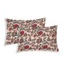 Cream Floral 180 TC Polyester King Sized Bedsheet With 2 Pillow Covers