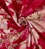 Red Floral 180 TC Polyester King Sized Bedsheet With 2 Pillow Covers