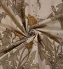 Beige Floral 180 TC Polyester King Sized Bedsheet With 2 Pillow Covers
