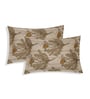 Beige Floral 180 TC Polyester King Sized Bedsheet With 2 Pillow Covers