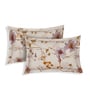 Cream Floral 180 TC Polyester King Sized Bedsheet With 2 Pillow Covers