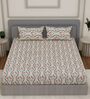Green Floral 180 TC Polyester King Sized Bedsheet With 2 Pillow Covers