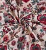 Cream Floral 180 TC Polyester King Sized Bedsheet With 2 Pillow Covers