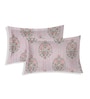 Pink Floral 180 TC Polyester King Sized Bedsheet With 2 Pillow Covers