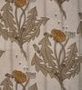 Beige Floral 180 TC Polyester King Sized Bedsheet With 2 Pillow Covers