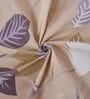 Beige Floral 180 TC Polyester King Sized Bedsheet With 2 Pillow Covers