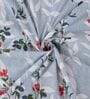 Grey Floral 180 TC Polyester King Sized Bedsheet With 2 Pillow Covers