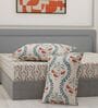 Green Floral 180 TC Polyester King Sized Bedsheet With 2 Pillow Covers
