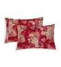 Red Floral 180 TC Polyester King Sized Bedsheet With 2 Pillow Covers