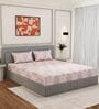 Pink Floral 180 TC Polyester King Sized Bedsheet With 2 Pillow Covers