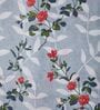 Grey Floral 180 TC Polyester King Sized Bedsheet With 2 Pillow Covers