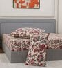 Cream Floral 180 TC Polyester King Sized Bedsheet With 2 Pillow Covers