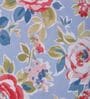 Blue Floral 180 TC Polyester King Sized Bedsheet With 2 Pillow Covers