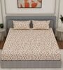 Green Floral 180 TC Polyester King Sized Bedsheet With 2 Pillow Covers
