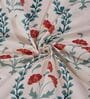 Green Floral 180 TC Polyester King Sized Bedsheet With 2 Pillow Covers