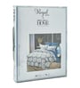 Blue Floral 180 TC Polyester King Sized Bedsheet With 2 Pillow Covers