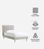 Royal Lines Boucle Kids Toddler Bed With Hydraulic Storage In Cream Colour