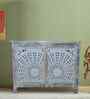 Royal Mandala Solid Wood Hand Carved Sideboard in Blue Finish