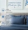 Navy Blue 400TC 100% Cotton Solid Flat Super King Bedsheet With 2 Pillow Covers