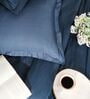 Navy Blue 400TC 100% Cotton Solid Flat Super King Bedsheet With 2 Pillow Covers