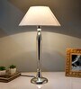 Royal Ovoid chrome lamp with white cone shade