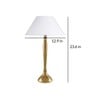 Royal Ovoid gold brushed lamp with white cone shade