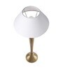 Royal Ovoid gold brushed lamp with white cone shade
