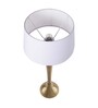 Royal Ovoid gold brushed lamp with white drum shade