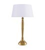 Royal Ovoid gold brushed lamp with white drum shade