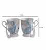 Royal Peacock 350ml White Ceramic (Set of 2) Coffee Mugs