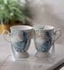 Royal Peacock 350ml White Ceramic (Set of 2) Coffee Mugs