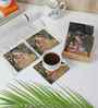Royal Rajasthani Lady with Deer Coaster with Stand  (Set of 6)