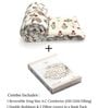 Royal Ruby Buta 4-Piece Combo Of Double Bed AC Comforter & Bedsheet Set