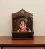 Royal Walnut Finish Ganesha Printed Wooden Pooja Mandir