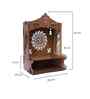 Royal Walnut Finish Om Printed Wooden Pooja Mandir
