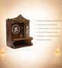 Royal Walnut Finish Ganesha Printed Wooden Pooja Mandir
